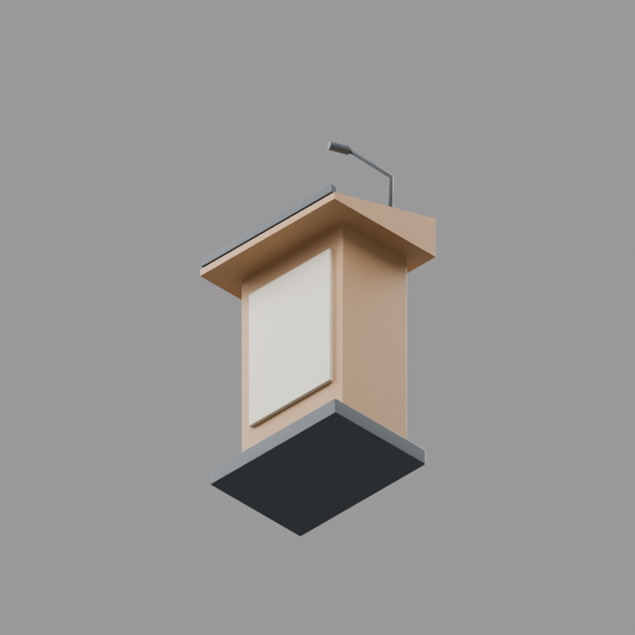 講演台|静止3D素材|Blender・FBX・GLB