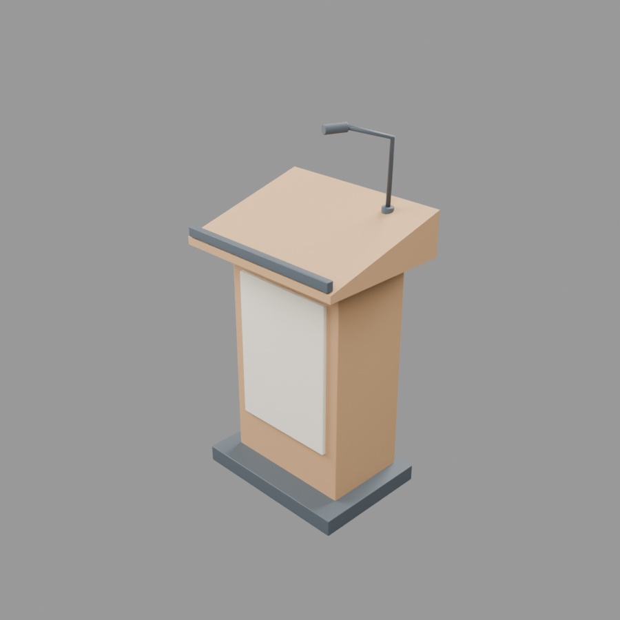 講演台|静止3D素材|Blender・FBX・GLB