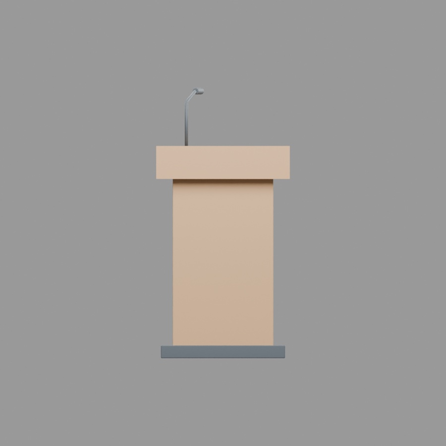 講演台|静止3D素材|Blender・FBX・GLB