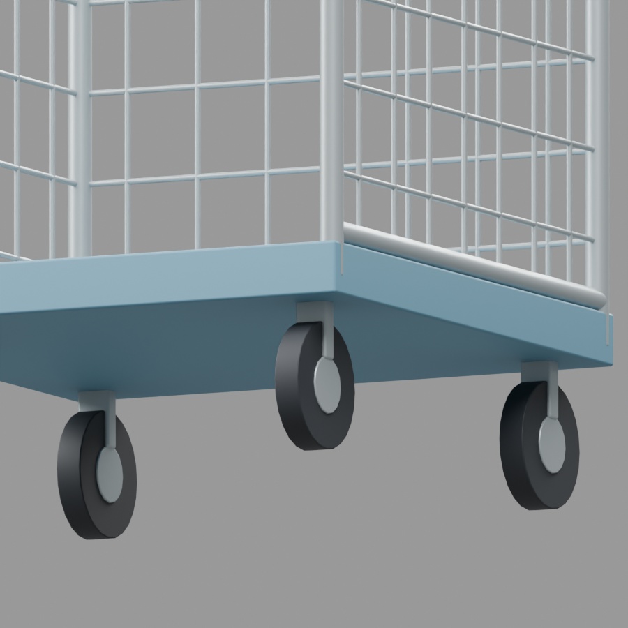 カゴ台車|静止3D素材|Blender・FBX・GLB