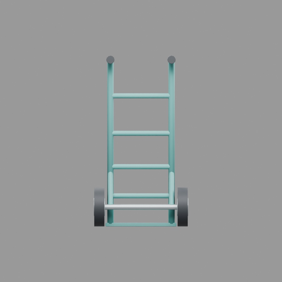 二輪運搬台車|静止3D素材|Blender・FBX・GLB