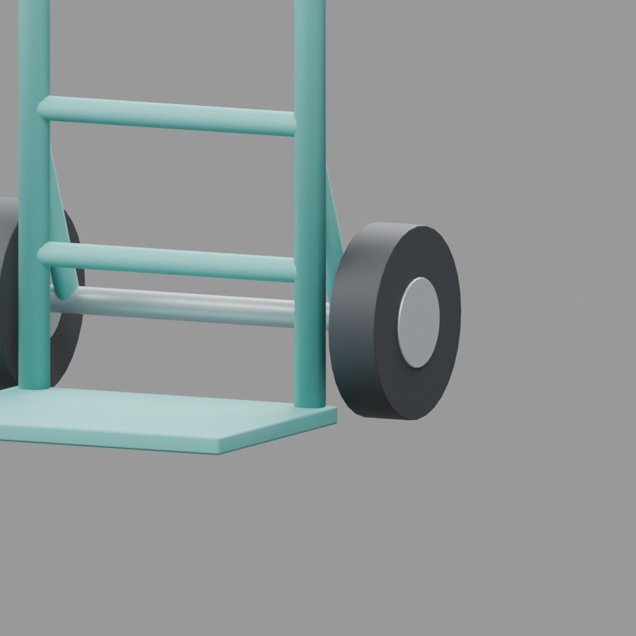 二輪運搬台車|静止3D素材|Blender・FBX・GLB