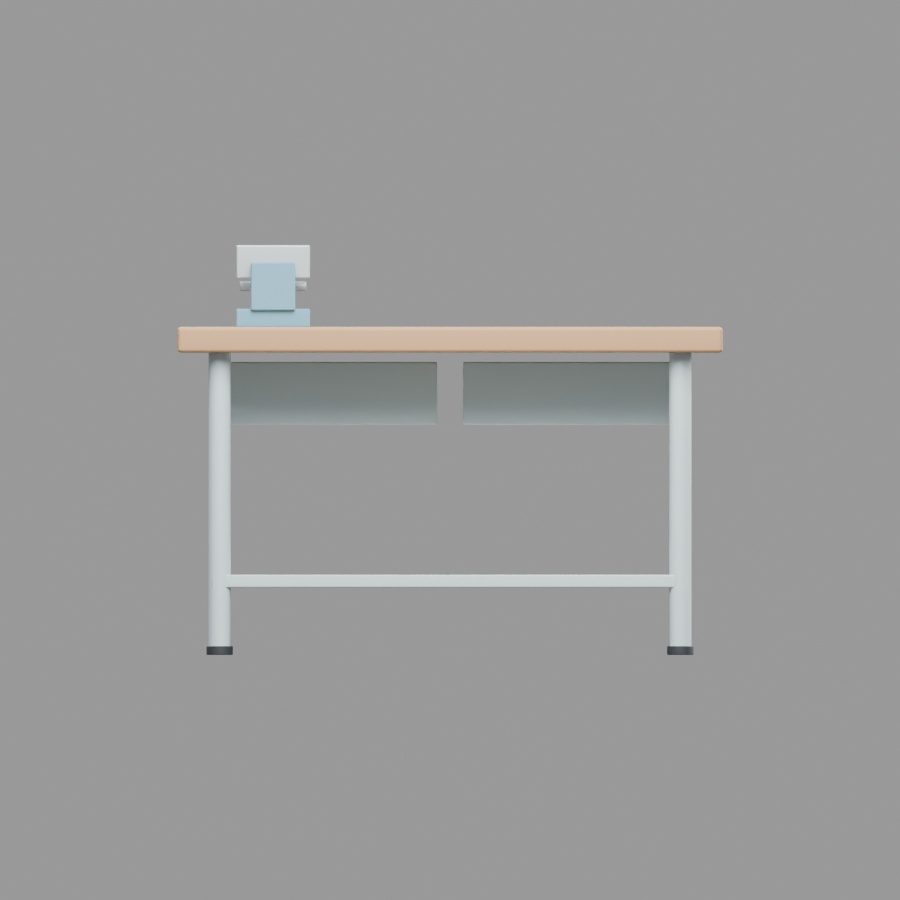 バイス付き作業台|静止3D素材|Blender・FBX・GLB