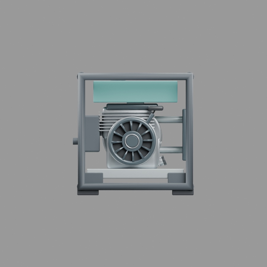 フレーム式発電機|静止3D素材|Blender・FBX・GLB