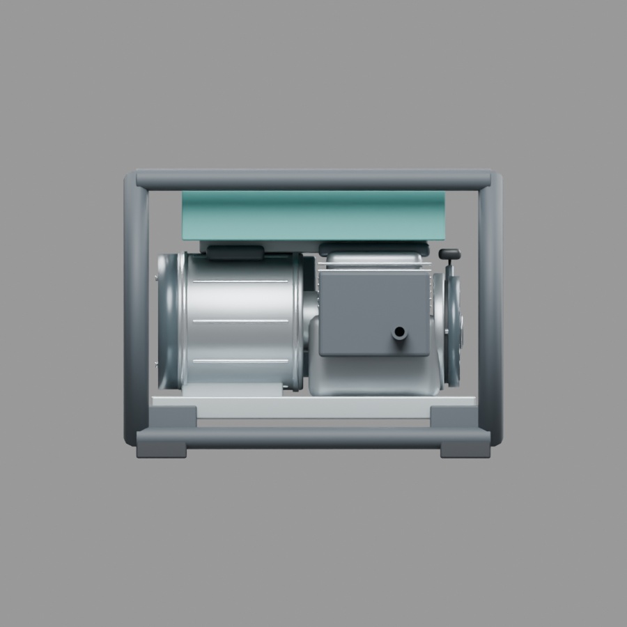 フレーム式発電機|静止3D素材|Blender・FBX・GLB