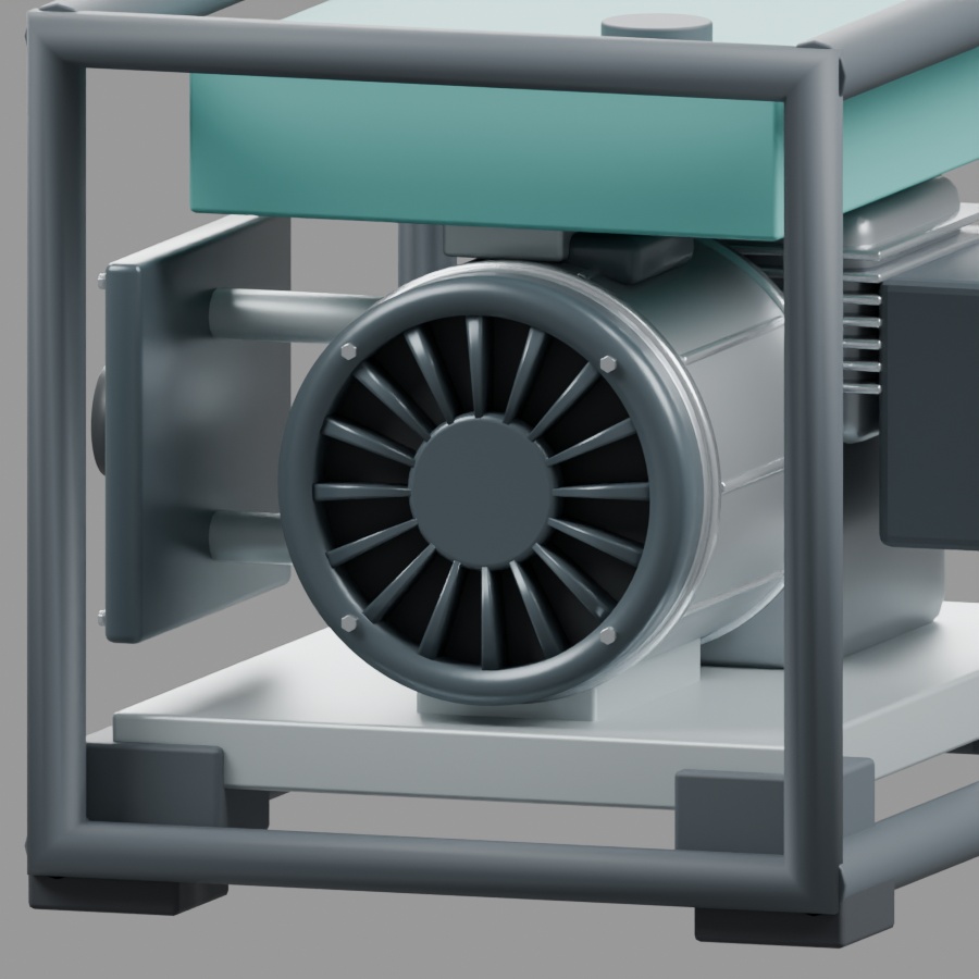 フレーム式発電機|静止3D素材|Blender・FBX・GLB