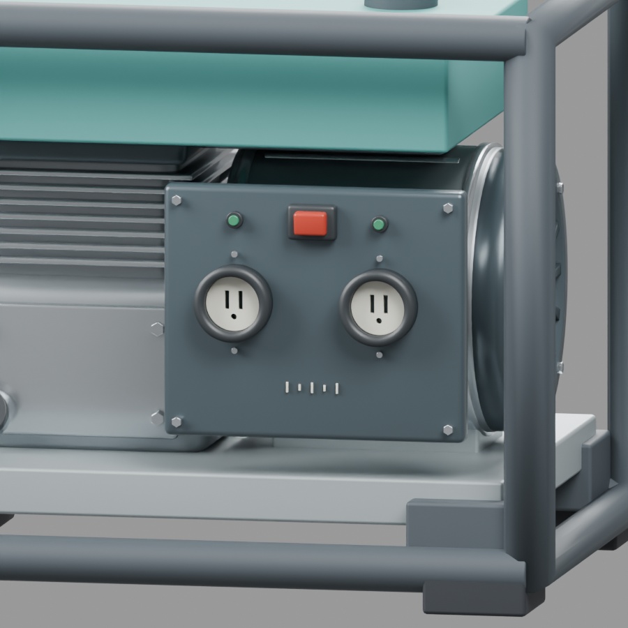 フレーム式発電機|静止3D素材|Blender・FBX・GLB