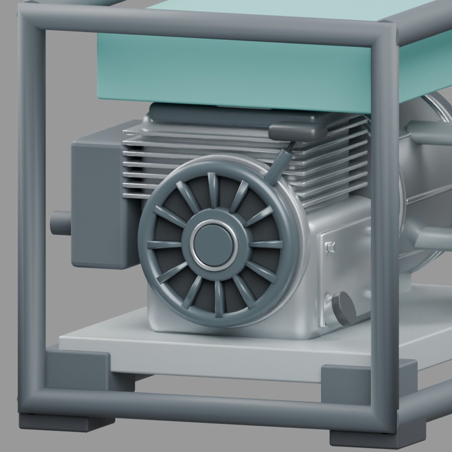 フレーム式発電機|静止3D素材|Blender・FBX・GLB
