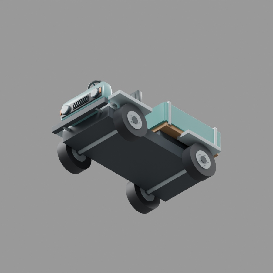 小型構内運搬車|静止3D素材|Blender・FBX・GLB