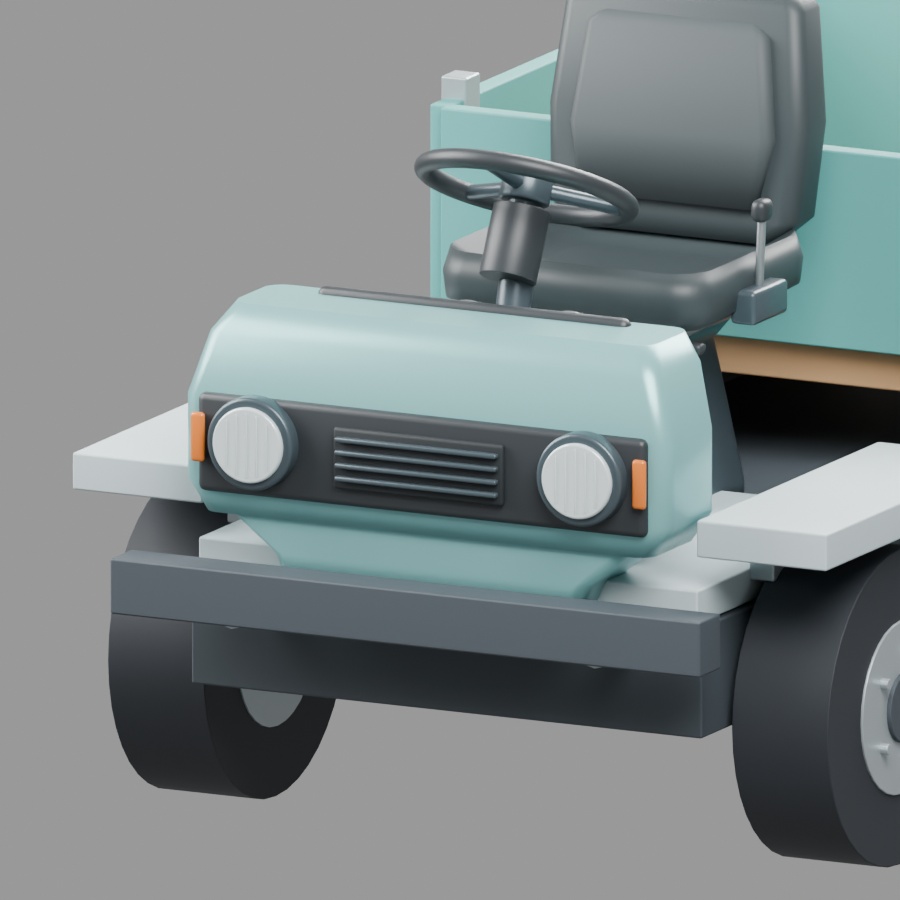 小型構内運搬車|静止3D素材|Blender・FBX・GLB