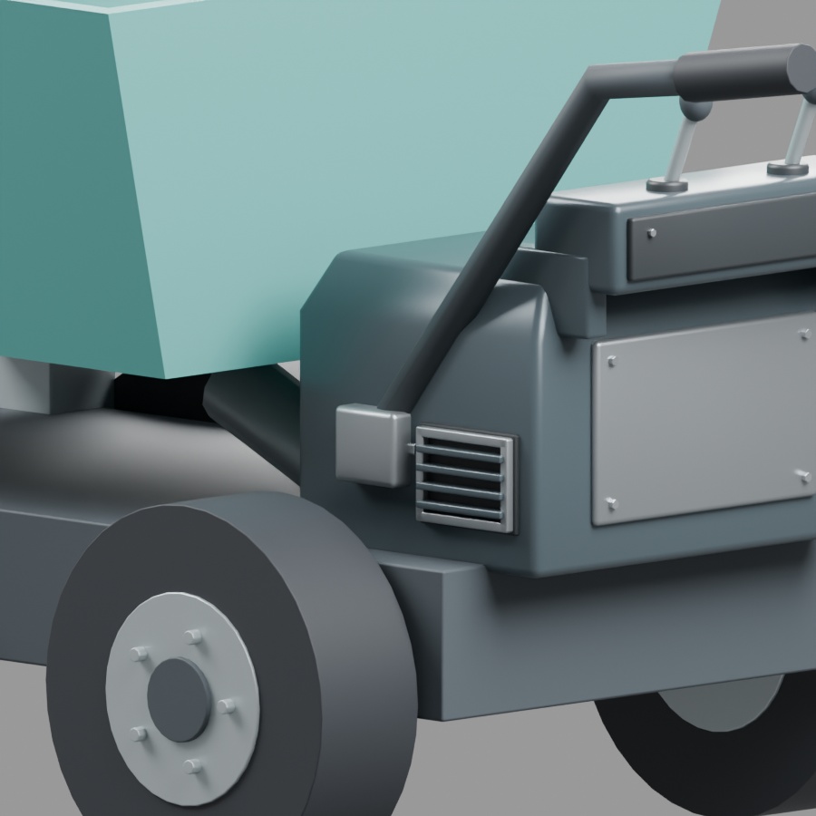 小型ダンプ運搬車|静止3D素材|Blender・FBX・GLB