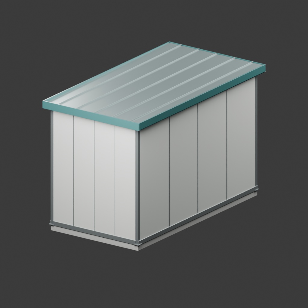 コイン精米所+無地米袋|静止3D背景素材|Blender・FBX・GLB