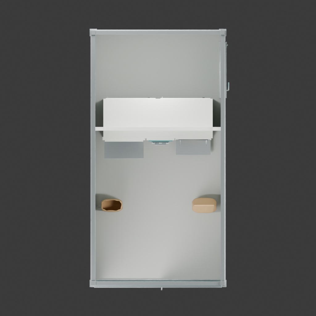 コイン精米所+無地米袋|静止3D背景素材|Blender・FBX・GLB
