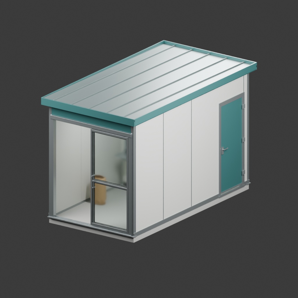 コイン精米所+無地米袋|静止3D背景素材|Blender・FBX・GLB