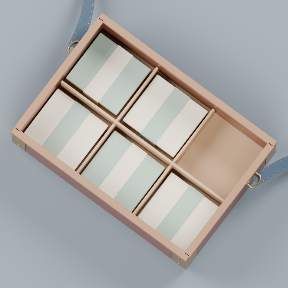 駅弁の立ち売り道具セット|静止3D素材|Blender・FBX・GLB