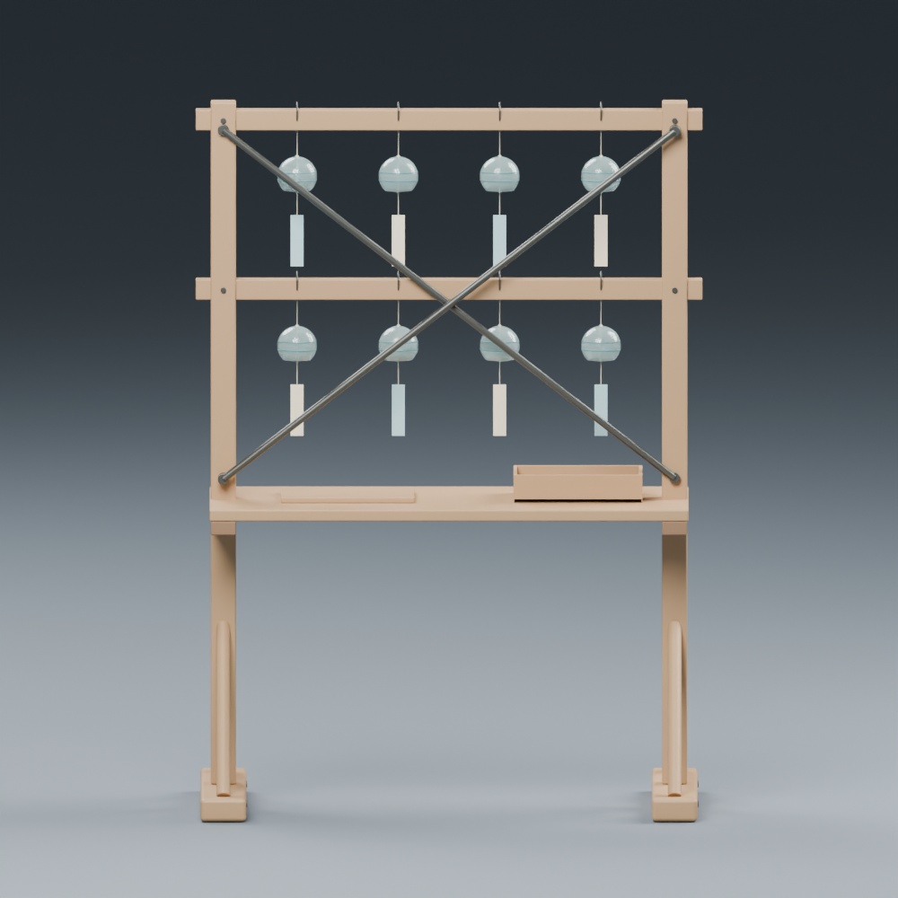 風鈴売りの露店|静止3D素材|Blender・FBX・GLB