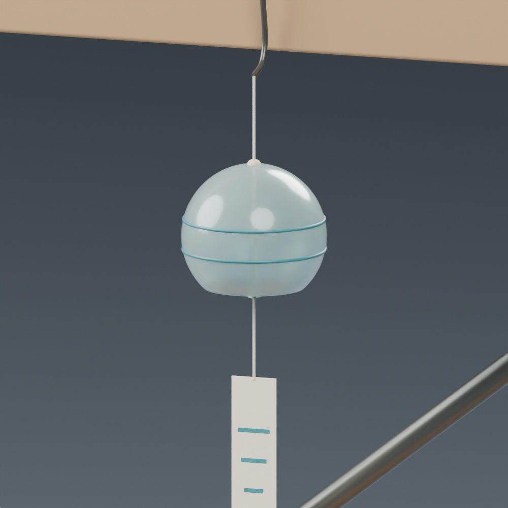 風鈴売りの露店|静止3D素材|Blender・FBX・GLB