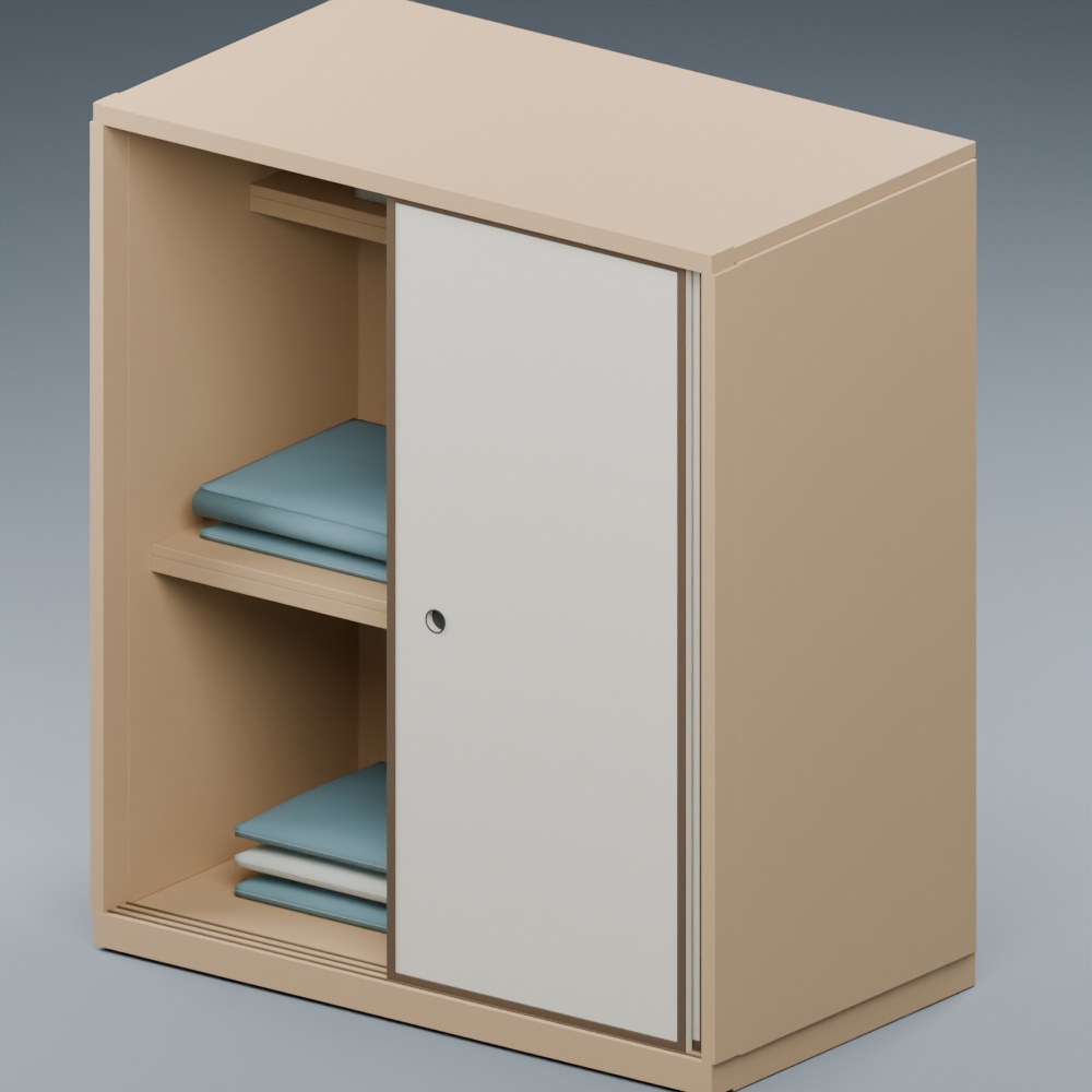 押入れと三つ折り布団・収納小物|静止3D素材|Blender・FBX・GLB