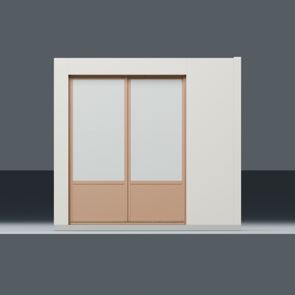 昭和の玄関土間と靴箱・傘立て小区画|静止3D素材|Blender・FBX・GLB