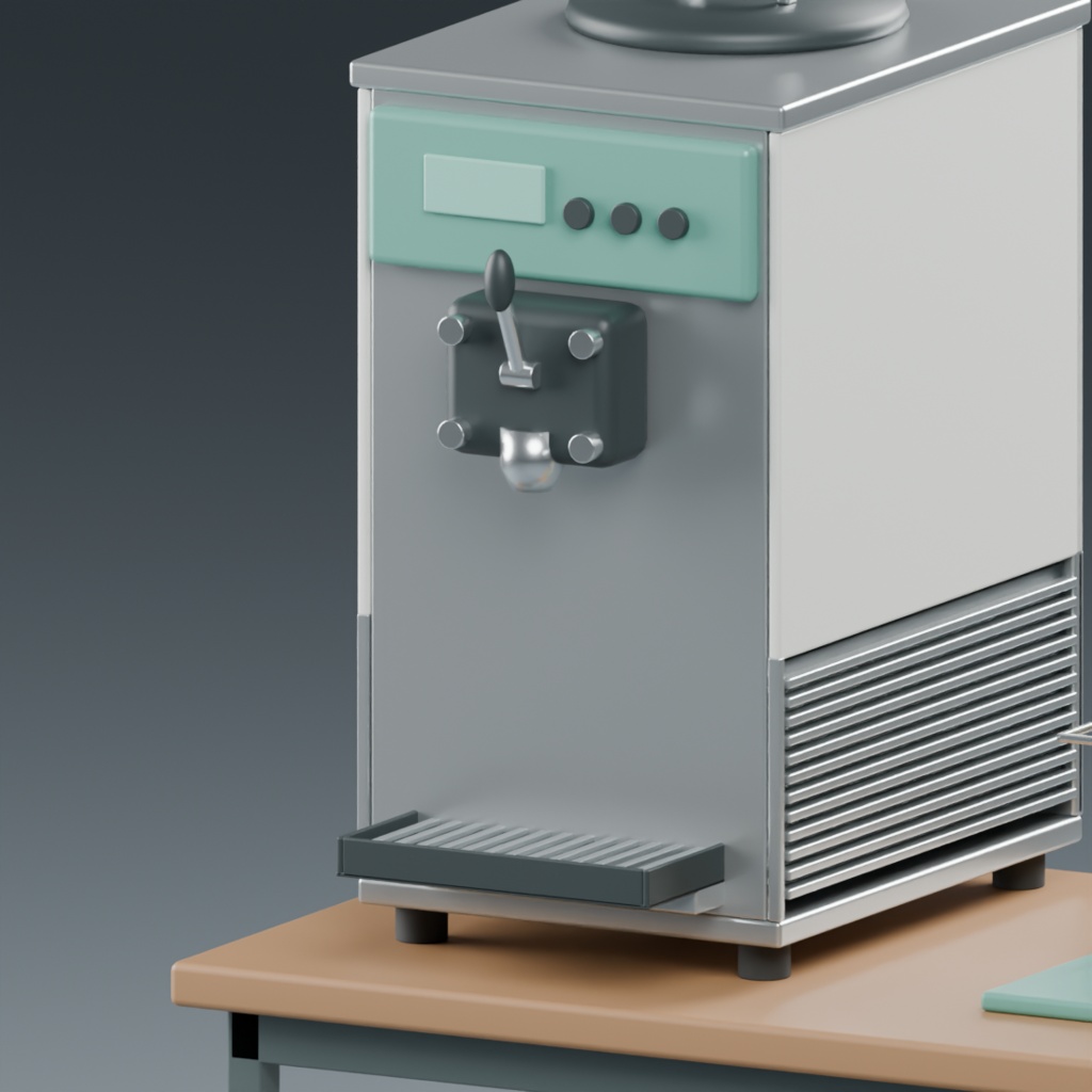 店頭のソフトクリーム販売スタンド|静止3D素材|Blender・FBX・GLB