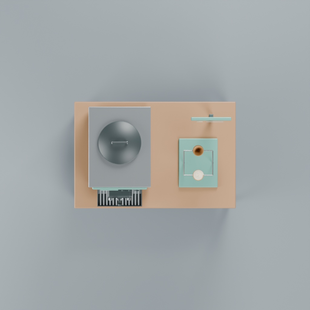 店頭のソフトクリーム販売スタンド|静止3D素材|Blender・FBX・GLB
