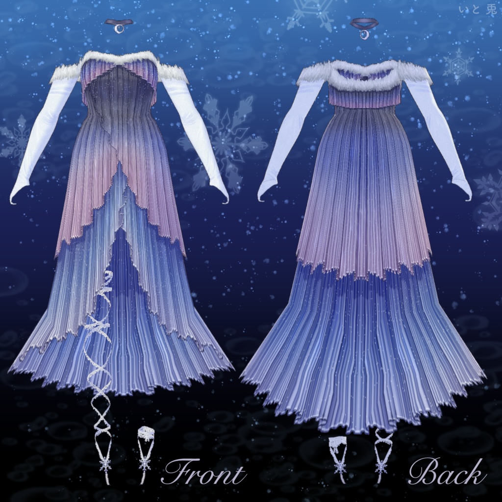 【#VRoid 衣装&髪型】雪海月