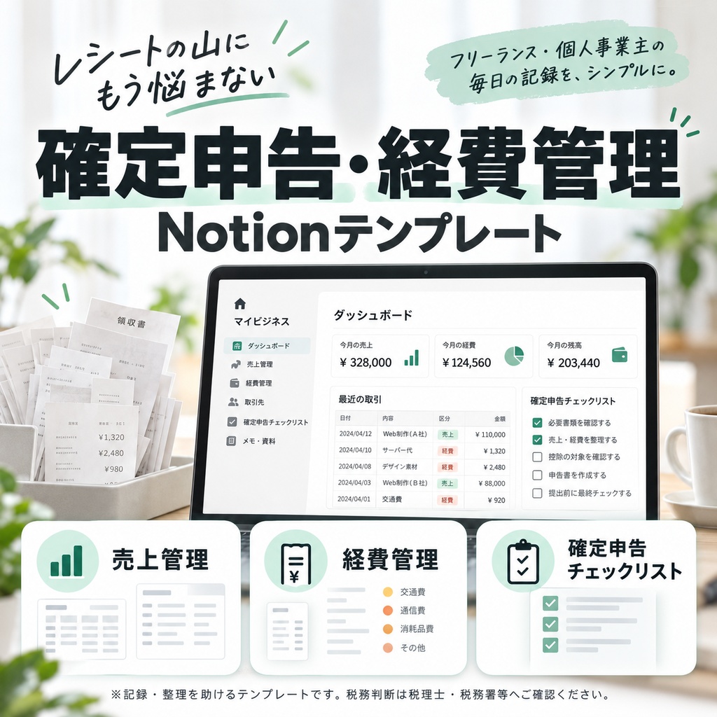 個人事業主のための 確定申告・経費管理 Notionテンプレート