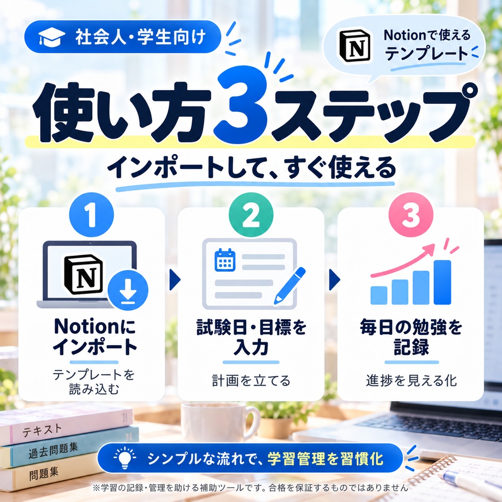 社会人の資格試験 勉強管理 Notionテンプレート