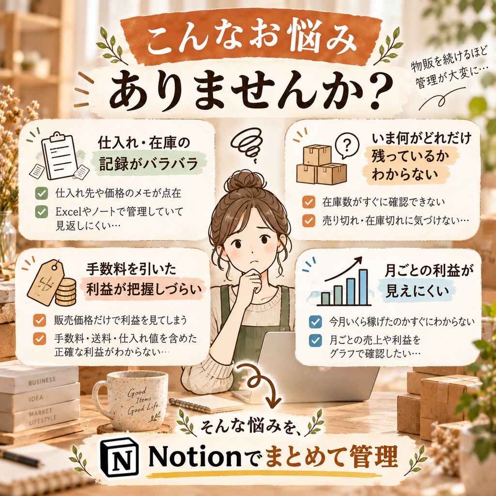 せどり・物販(転売) 在庫・利益管理 Notionテンプレート