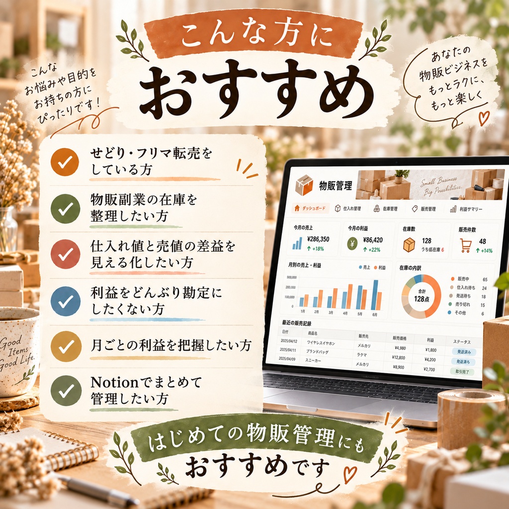 せどり・物販(転売) 在庫・利益管理 Notionテンプレート