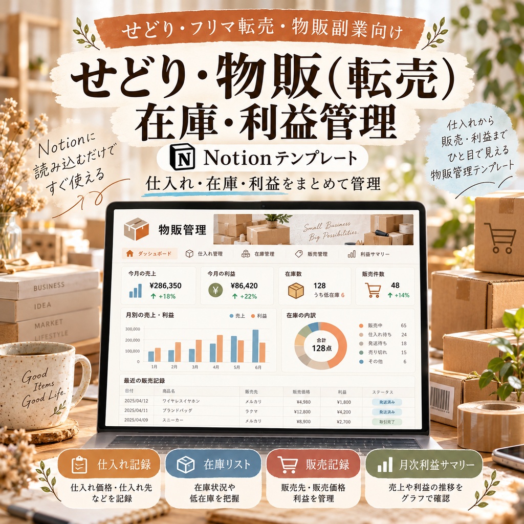 せどり・物販(転売) 在庫・利益管理 Notionテンプレート