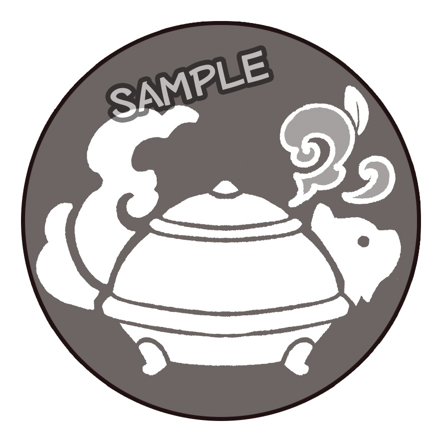 たぬブレム缶バッチ[茶釜狸]