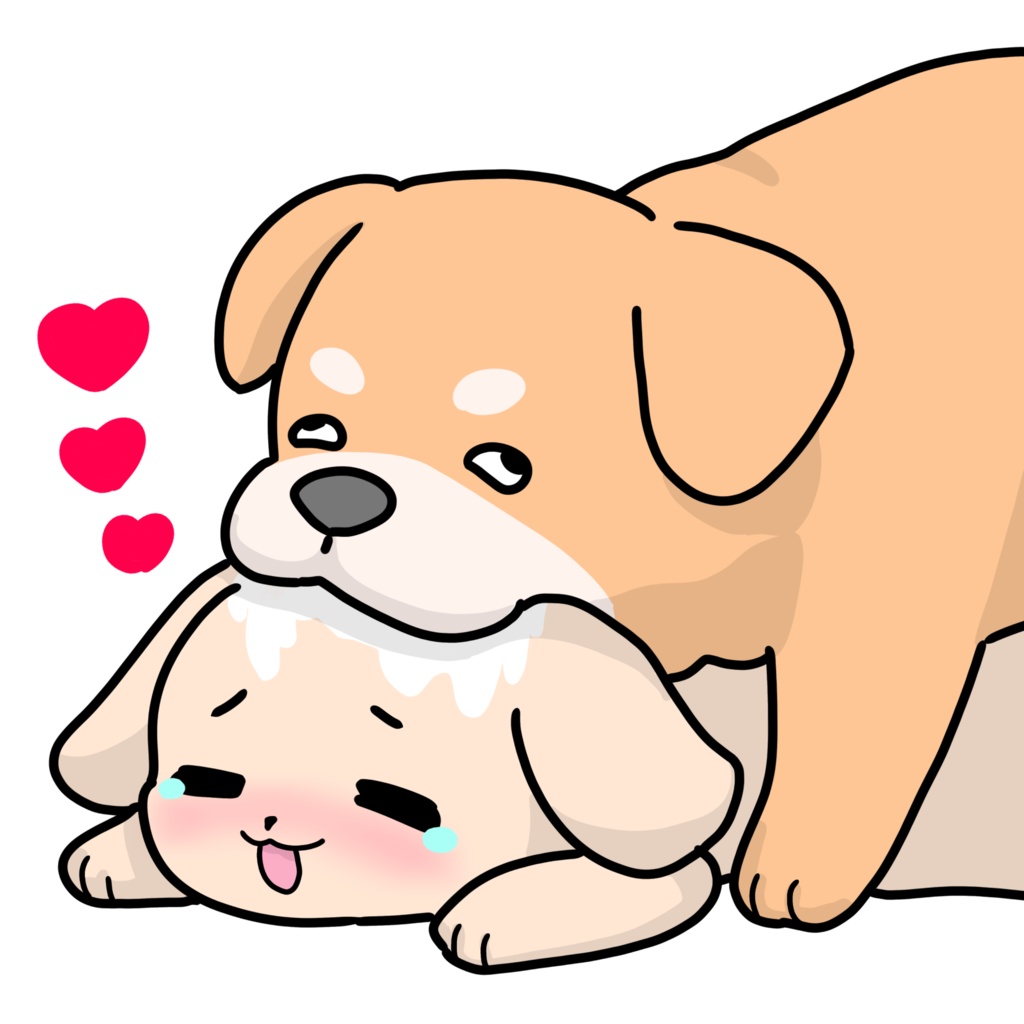 犬の上に乗る犬