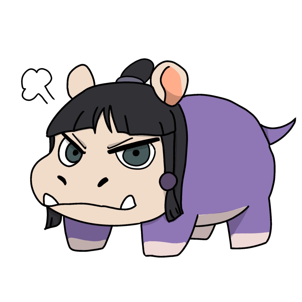 怒っているカバ