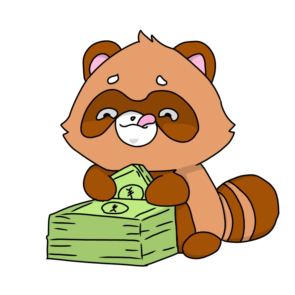 お金大好きタヌキくん