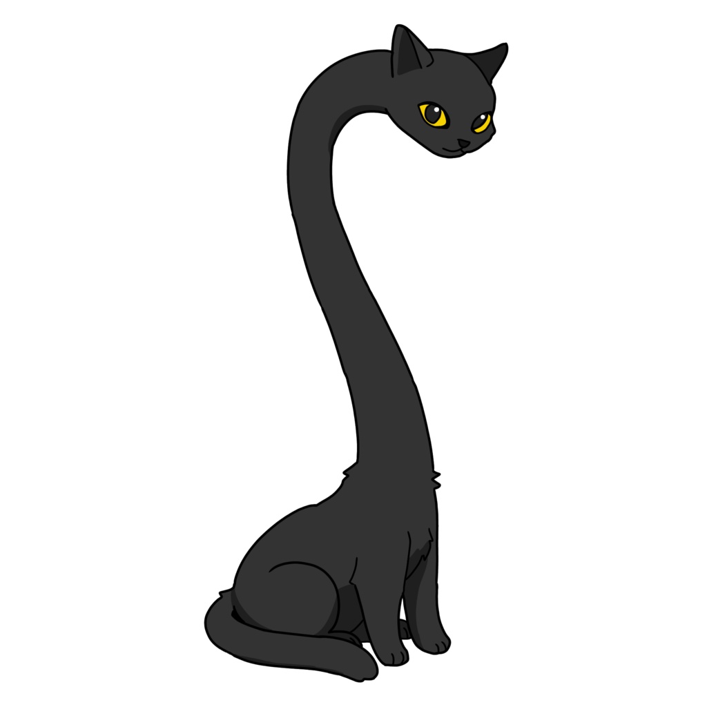 首の長いねこ