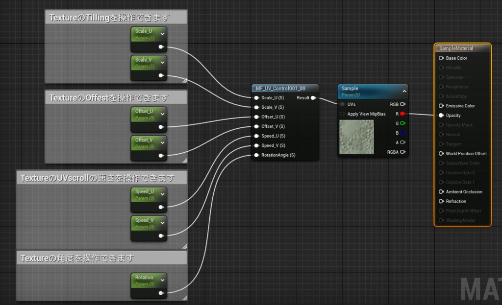 【MaterialFunction】UV_Control