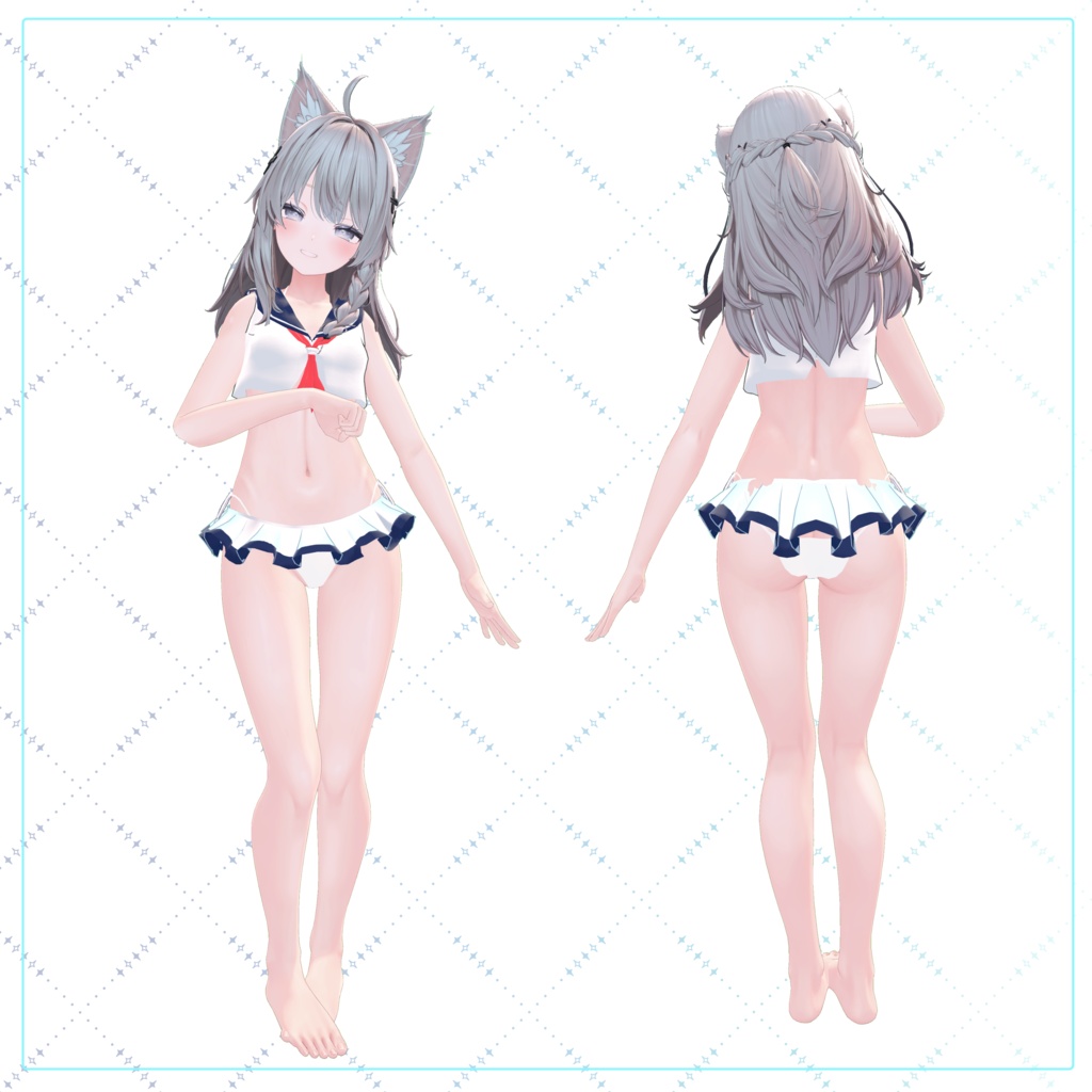 【3アバター対応】サマーショートセーラー-SummerShortSailor-