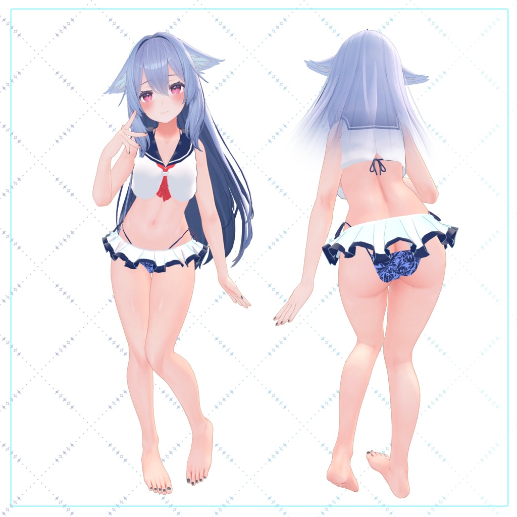 【3アバター対応】サマーショートセーラー-SummerShortSailor-