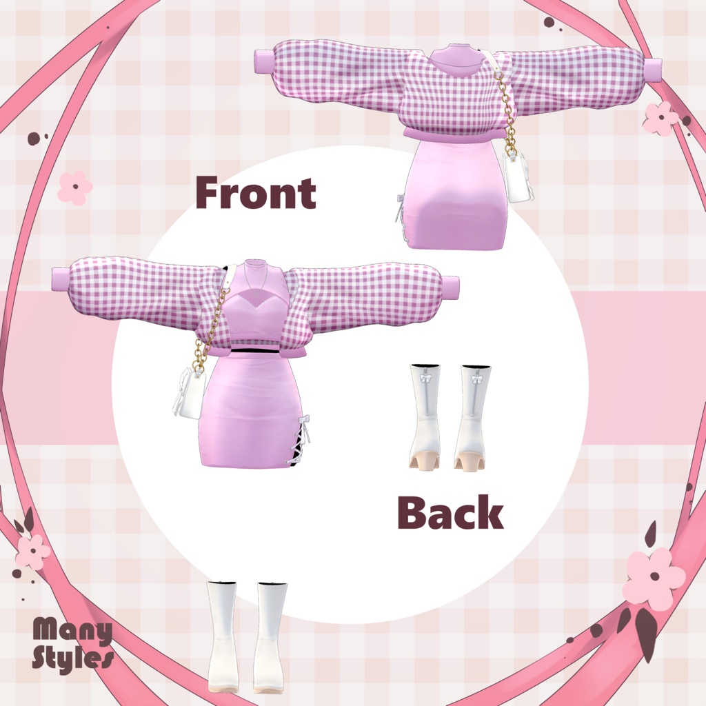 4/30まで50%OFF!【6アバター対応】ブラッシュペタルコーセット-Blush Petal Corset-