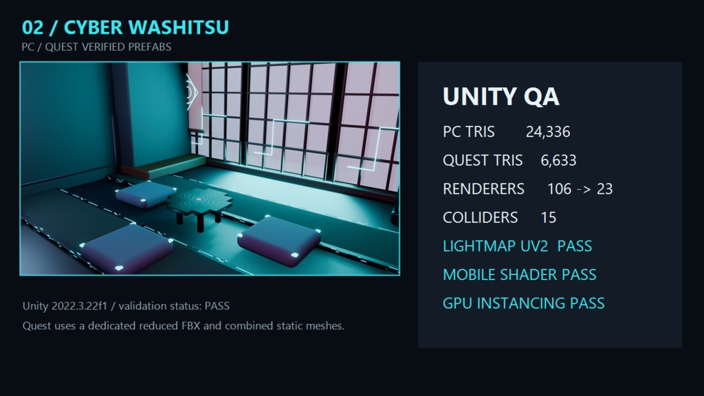 電脳六畳間キット【Quest対応 / VRChat・ゲーム・配信背景】— サイバーパンク和室 全部入り