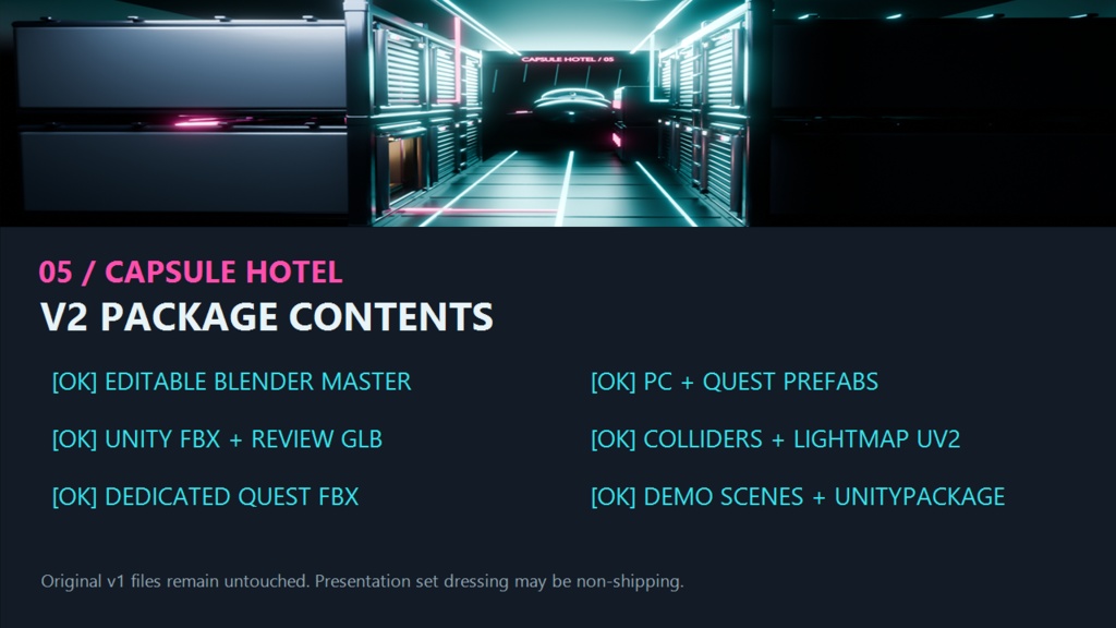 サイバーパンクJAPANESEカプセルホテル【Quest対応 / VRChatワールド向けフルキット】 / Cyberpunk Capsule Hotel Kit