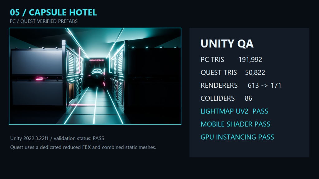 サイバーパンクJAPANESEカプセルホテル【Quest対応 / VRChatワールド向けフルキット】 / Cyberpunk Capsule Hotel Kit