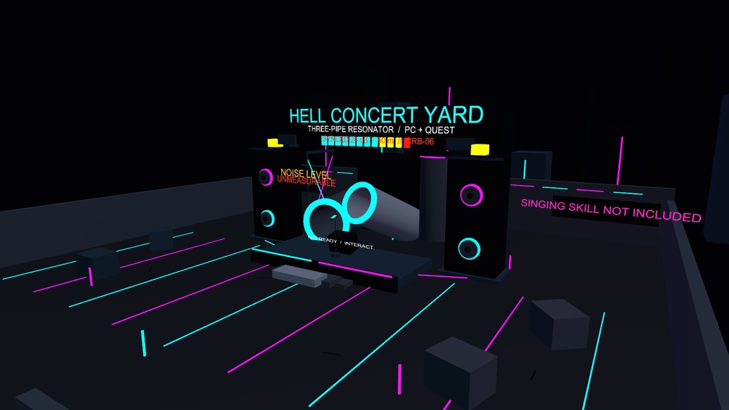 CYBER RECITAL BOOSTER|同期ボイスギミック付きネオン野外ステージ・ライブ会場 3Dアセット【VRChat / PC・Quest】