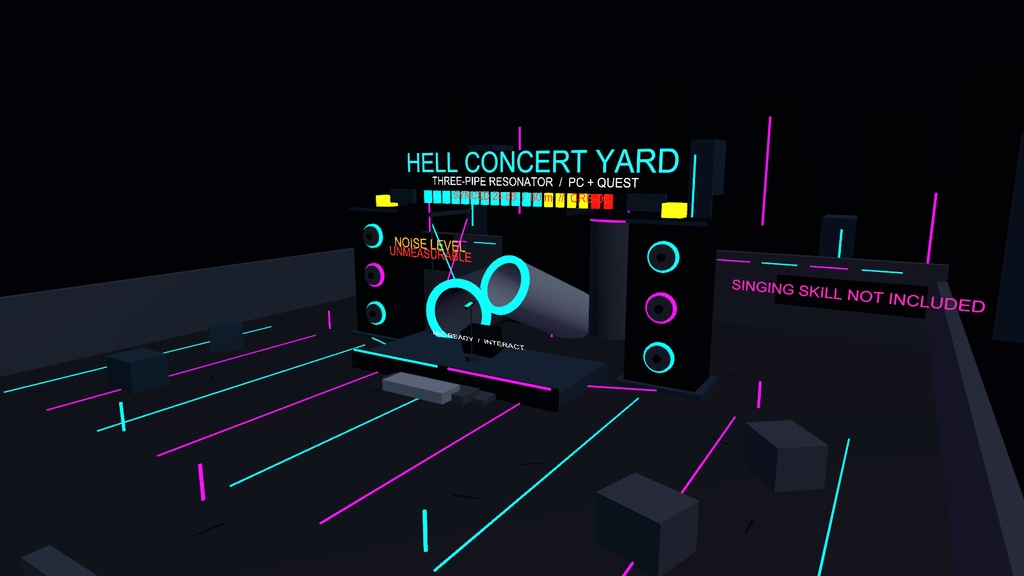 CYBER RECITAL BOOSTER|同期ボイスギミック付きネオン野外ステージ・ライブ会場 3Dアセット【VRChat / PC・Quest】