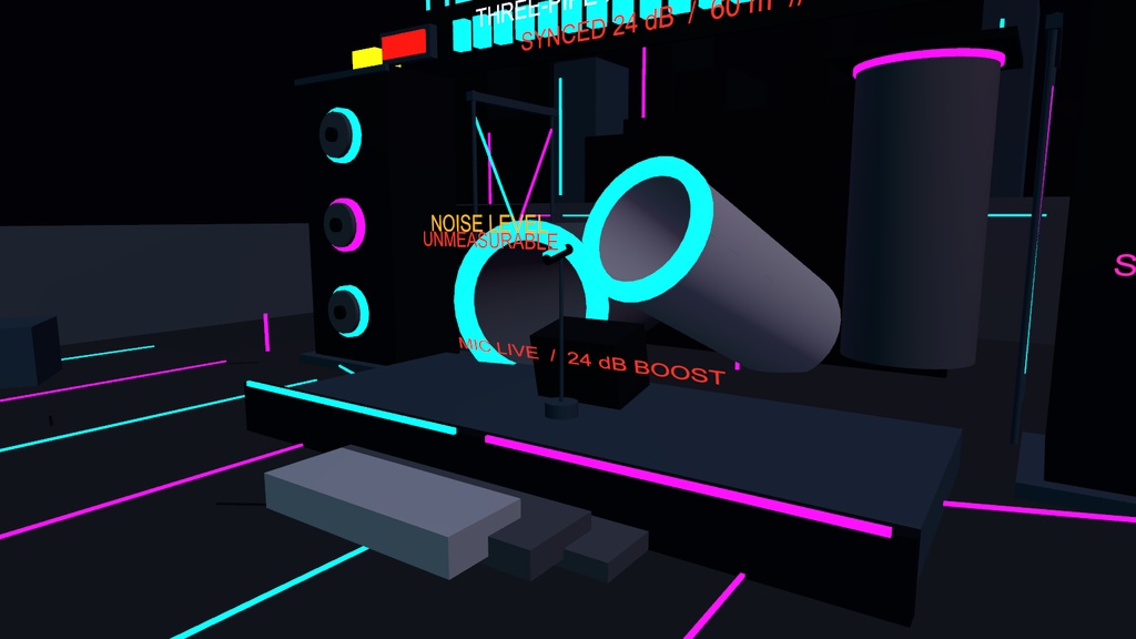 CYBER RECITAL BOOSTER|同期ボイスギミック付きネオン野外ステージ・ライブ会場 3Dアセット【VRChat / PC・Quest】
