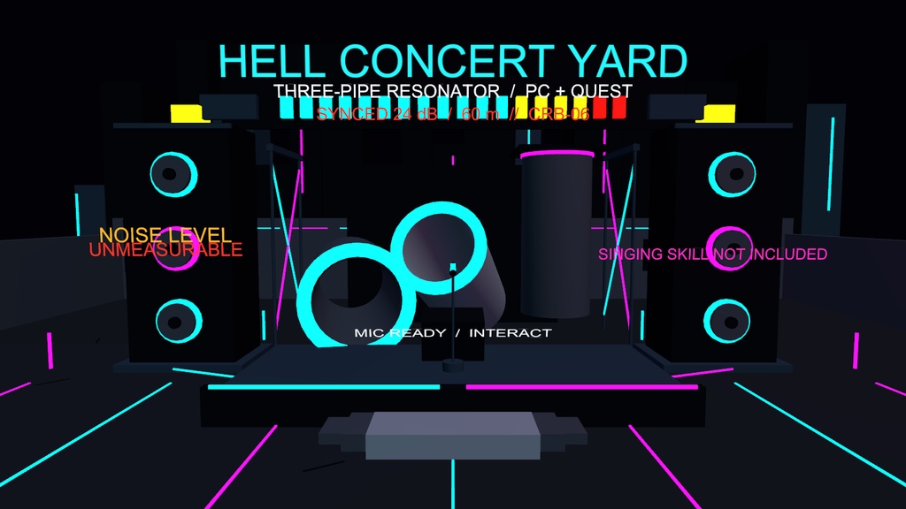 CYBER RECITAL BOOSTER|同期ボイスギミック付きネオン野外ステージ・ライブ会場 3Dアセット【VRChat / PC・Quest】