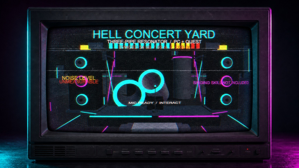 CYBER RECITAL BOOSTER｜同期ボイスギミック付きネオン野外ステージ・ライブ会場 3Dアセット【VRChat / PC・Quest】