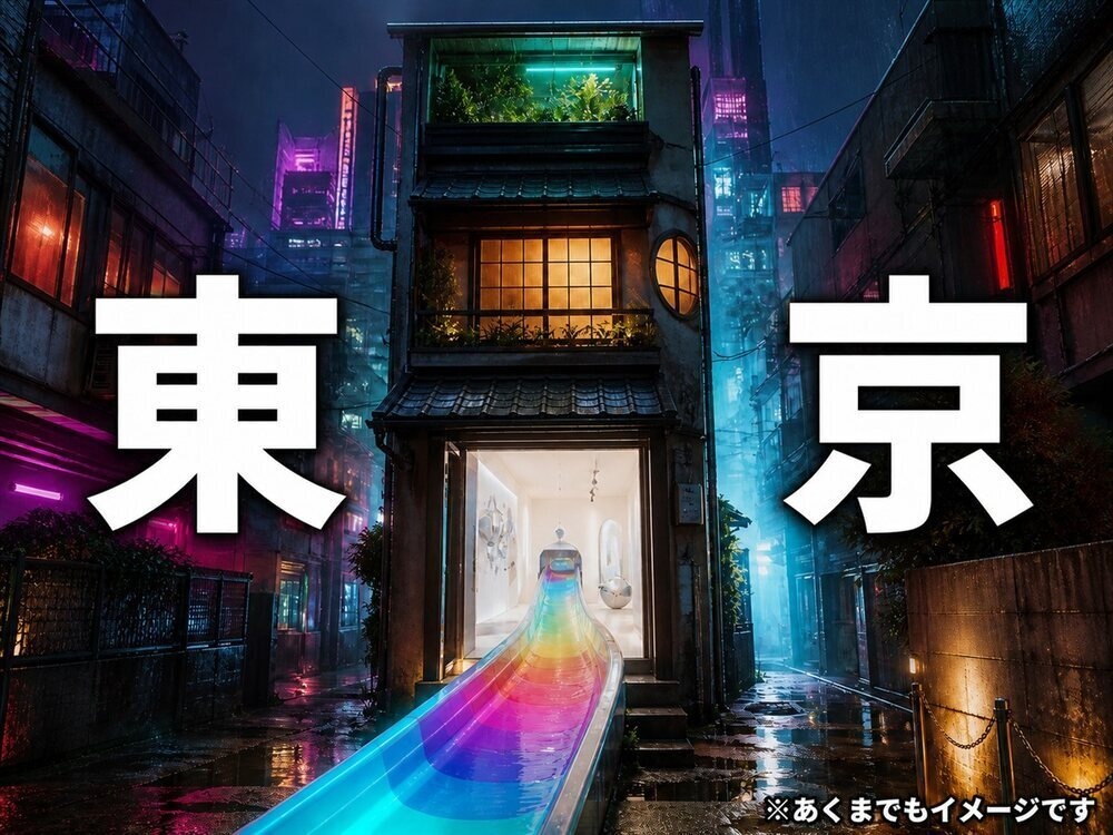 TOKYO NULL HOUSE｜サイバー狭小住宅の秘密基地＋電脳宇宙ウォータースライダー SET【VRChat / PC・Quest】