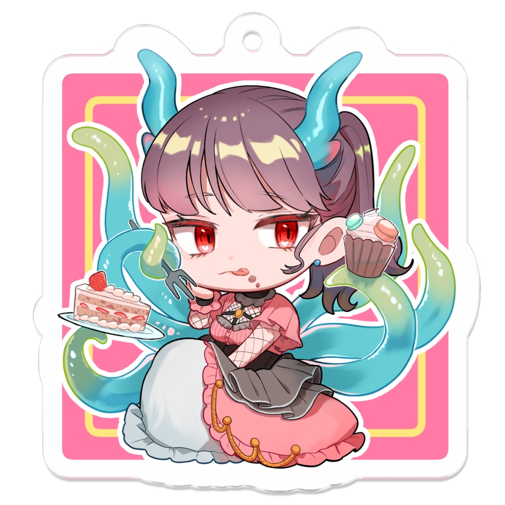 【アクリルキーホルダー】あみだくじで作ったツノっ子でグッズ作ってみた【創作キャラクター】